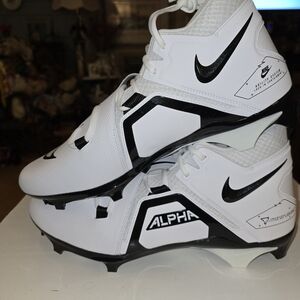 Size 14.5 Alpha Menace Pro 3 Mid Football Cleats White Black CT6649-100